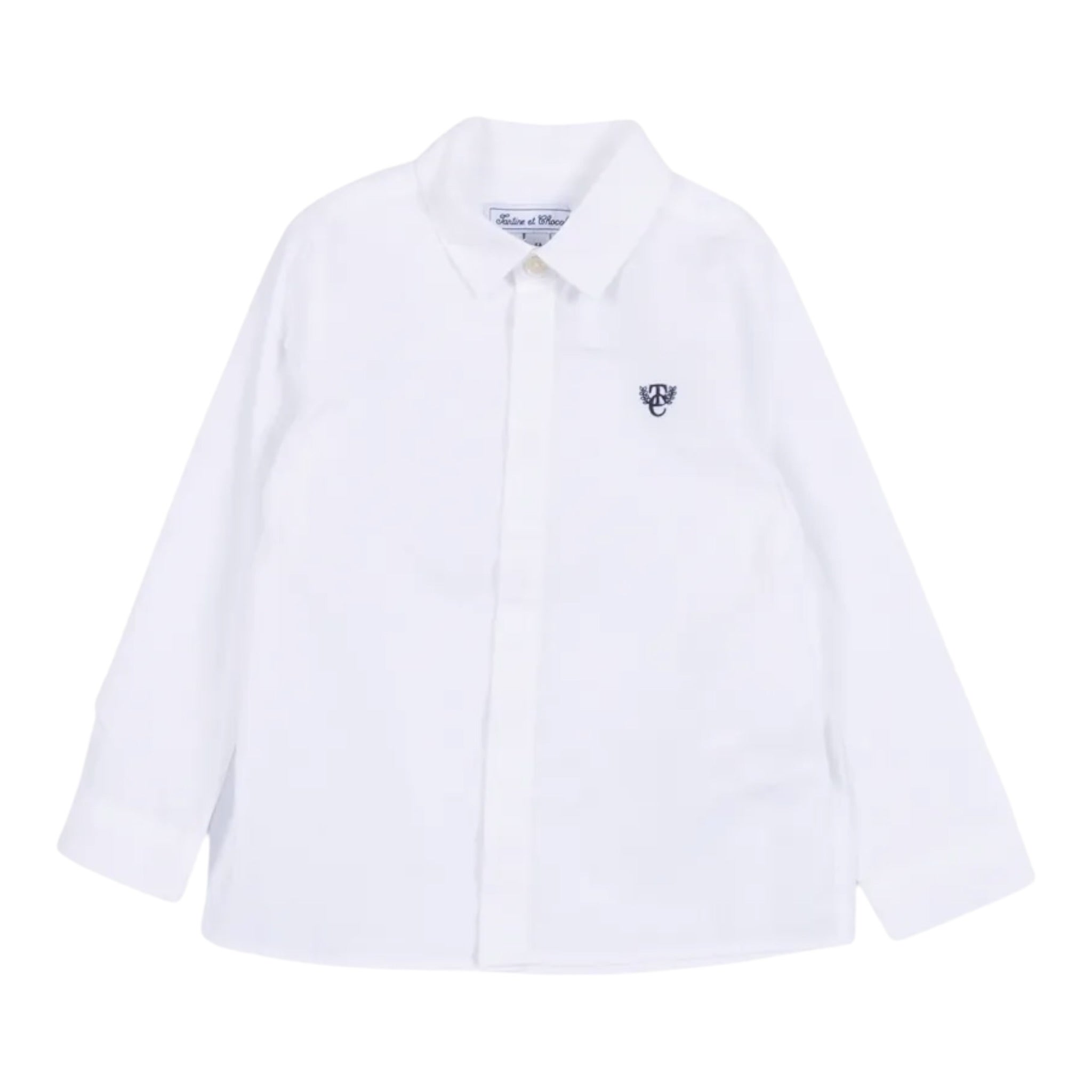 Tartine Et Chocolat Camicia Manica Lunga con Logo Bianco per Bambino CB12021 BIANCO TARTINE ET CHOCOLAT 