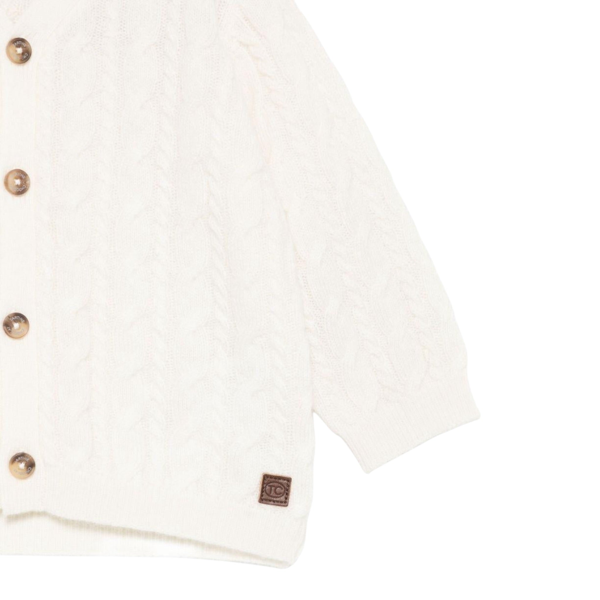 Tartine Et Chocolat Cardigan tinta unita Panna per Neonato CB18001N PANNA TARTINE ET CHOCOLAT 