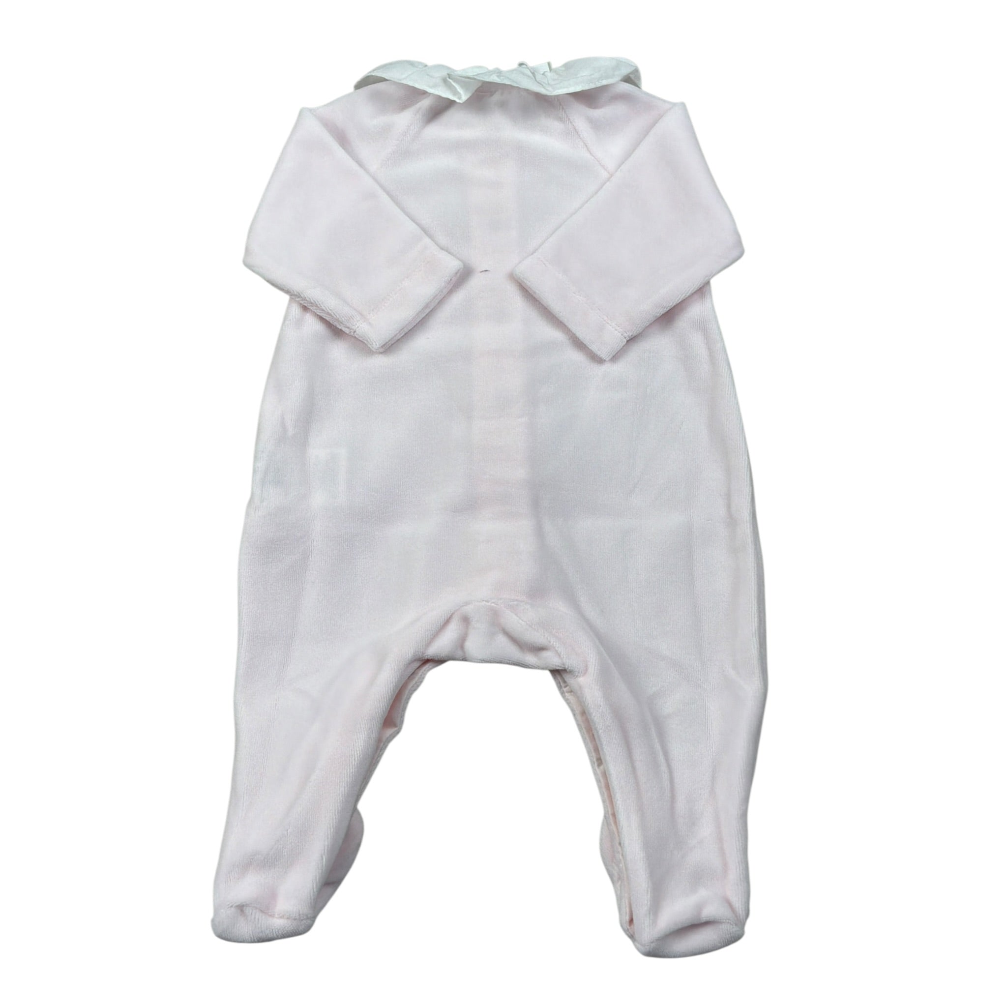 Tartine Et Chocolat Tutina Manica Lunga tinta unita In Ciniglia Rosa per Neonata CB54120 ROSA TARTINE ET CHOCOLAT 