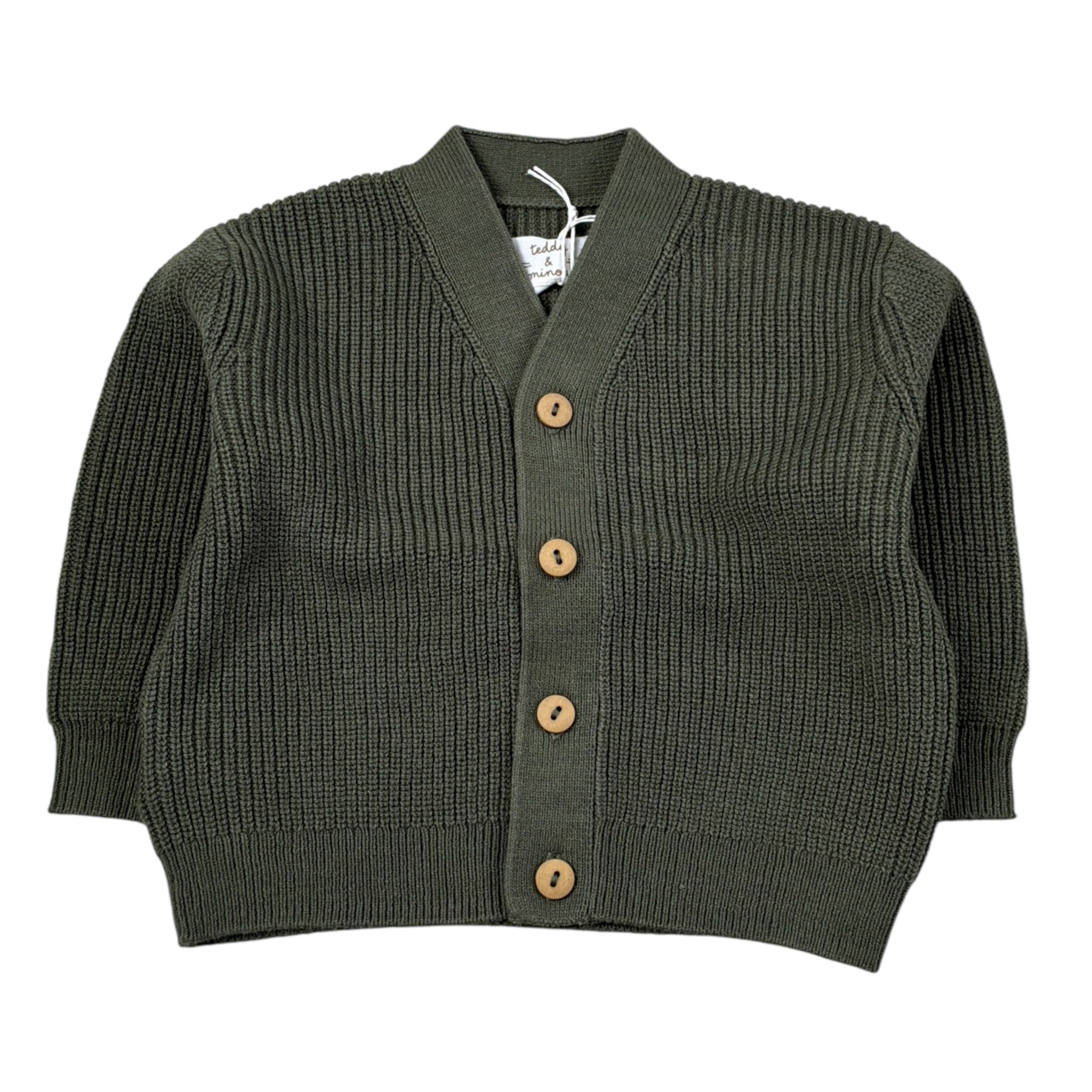 Teddy E Minou Cardigan tinta unita Verde per Neonato A25TGF0002EM635X VERDE TEDDY E MINOU 