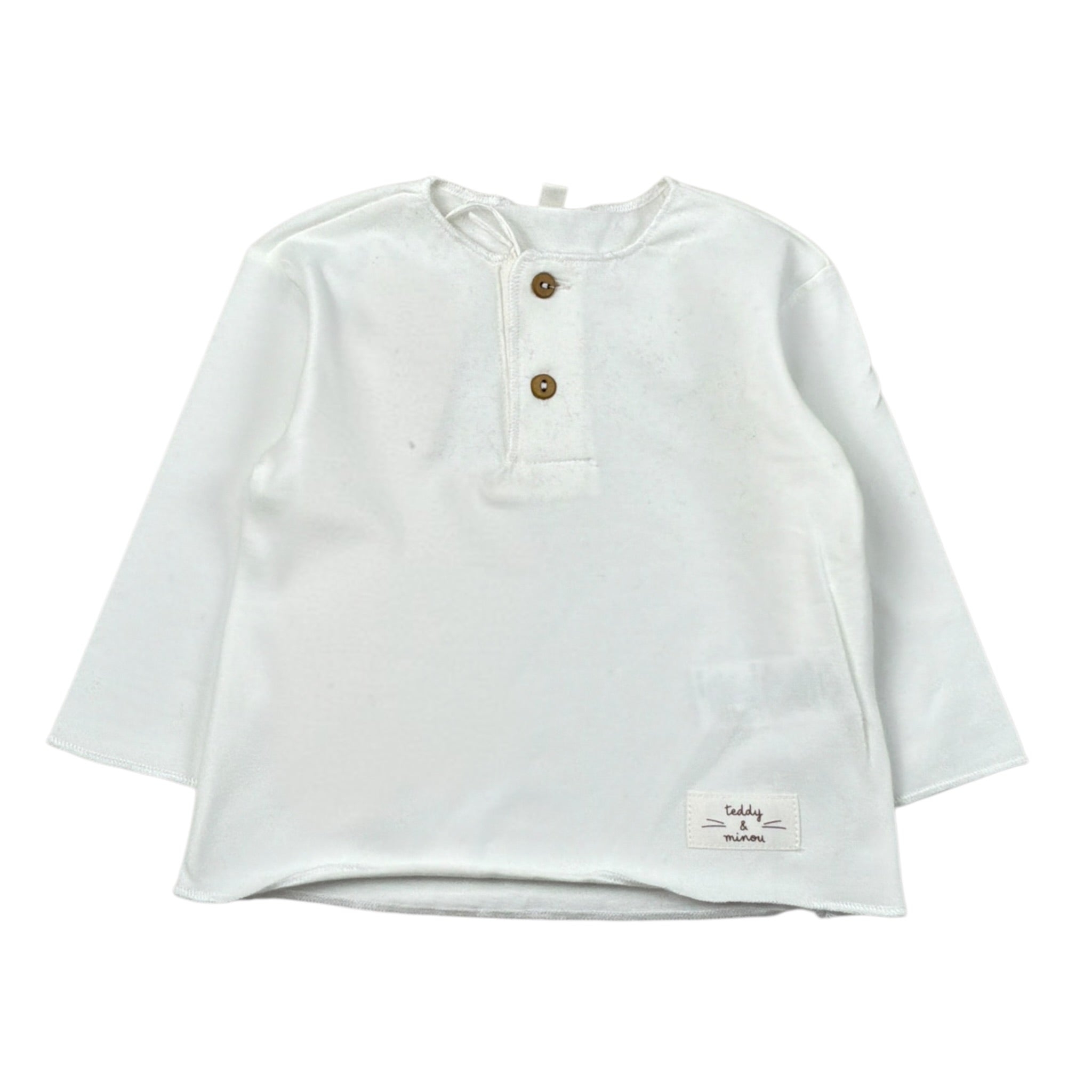 Teddy E Minou Shirt tinta unita con Bottoni Bianco per Neonato A25TTF0001M0115 BIANCO TEDDY E MINOU 
