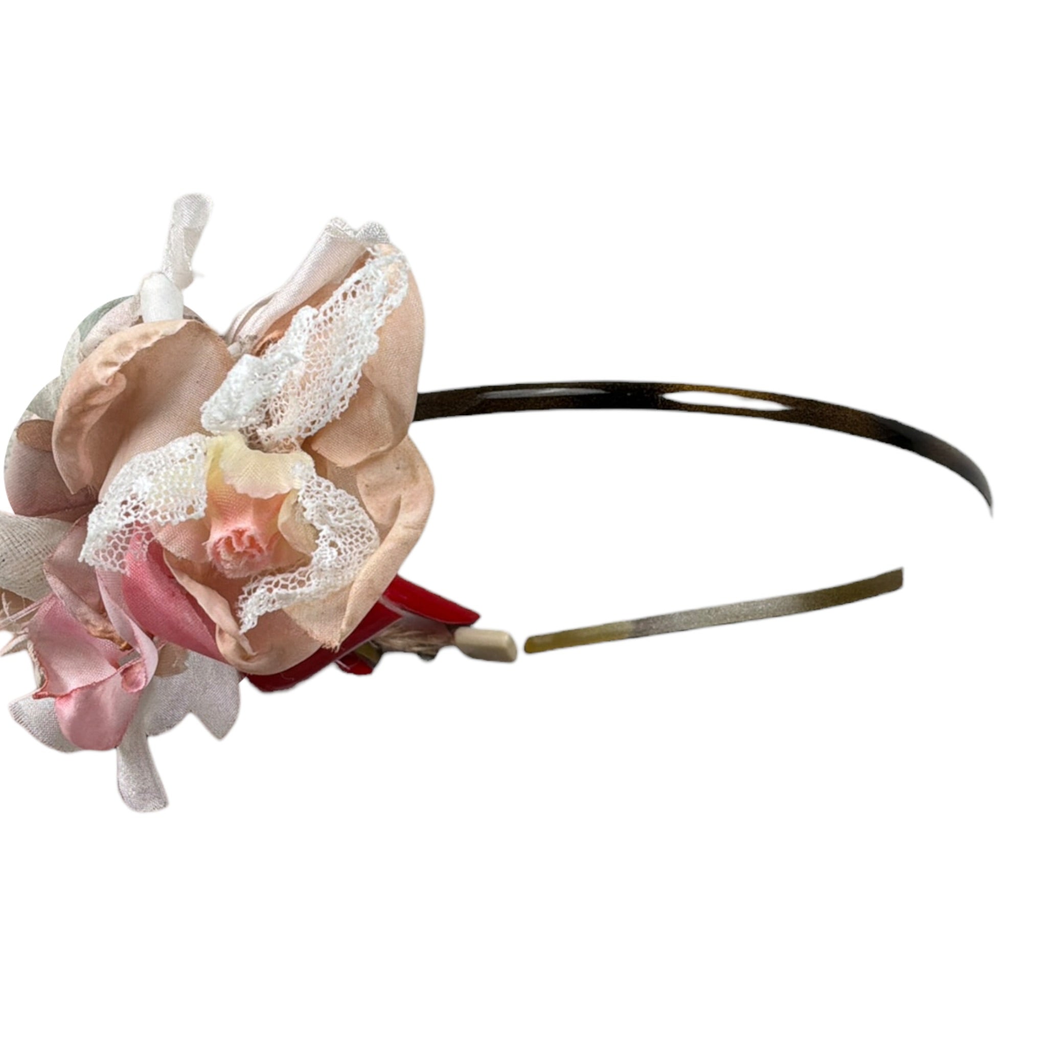 Tete'&Martina Cerchietto tinta unita con Fiori Rosa per Bambina 6202 ROSA TETE'&MARTINA 