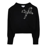 The Marc Jacobs Maglia Girocollo tinta unita con Applicazioni Nero per Bambina W60569 NERO THE MARC JACOBS 