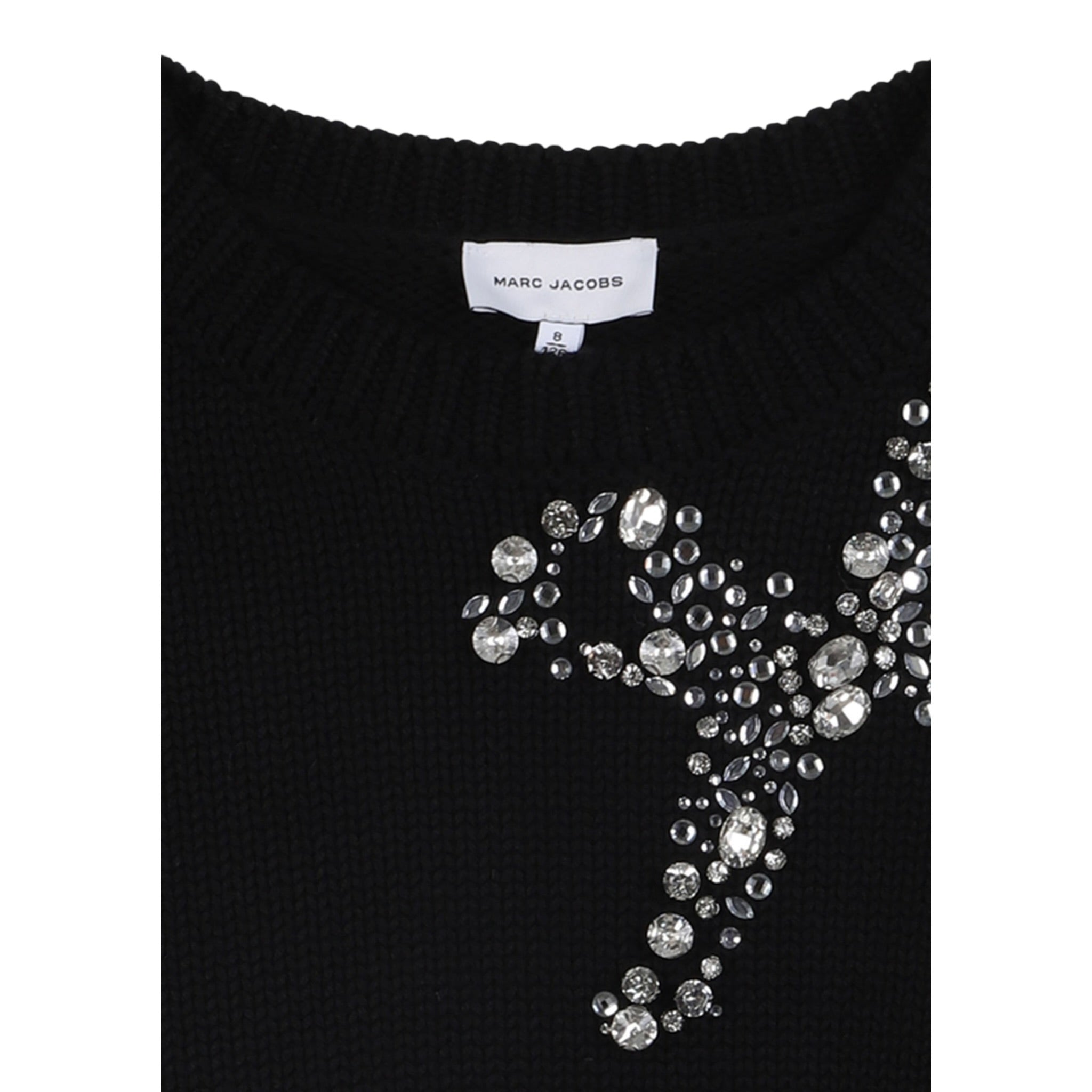 The Marc Jacobs Maglia Girocollo tinta unita con Applicazioni Nero per Bambina W60569 NERO THE MARC JACOBS 