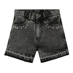 The Marc Jacobs Short In Denim tinta unita Nero per Bambina W60597 NERO THE MARC JACOBS 
