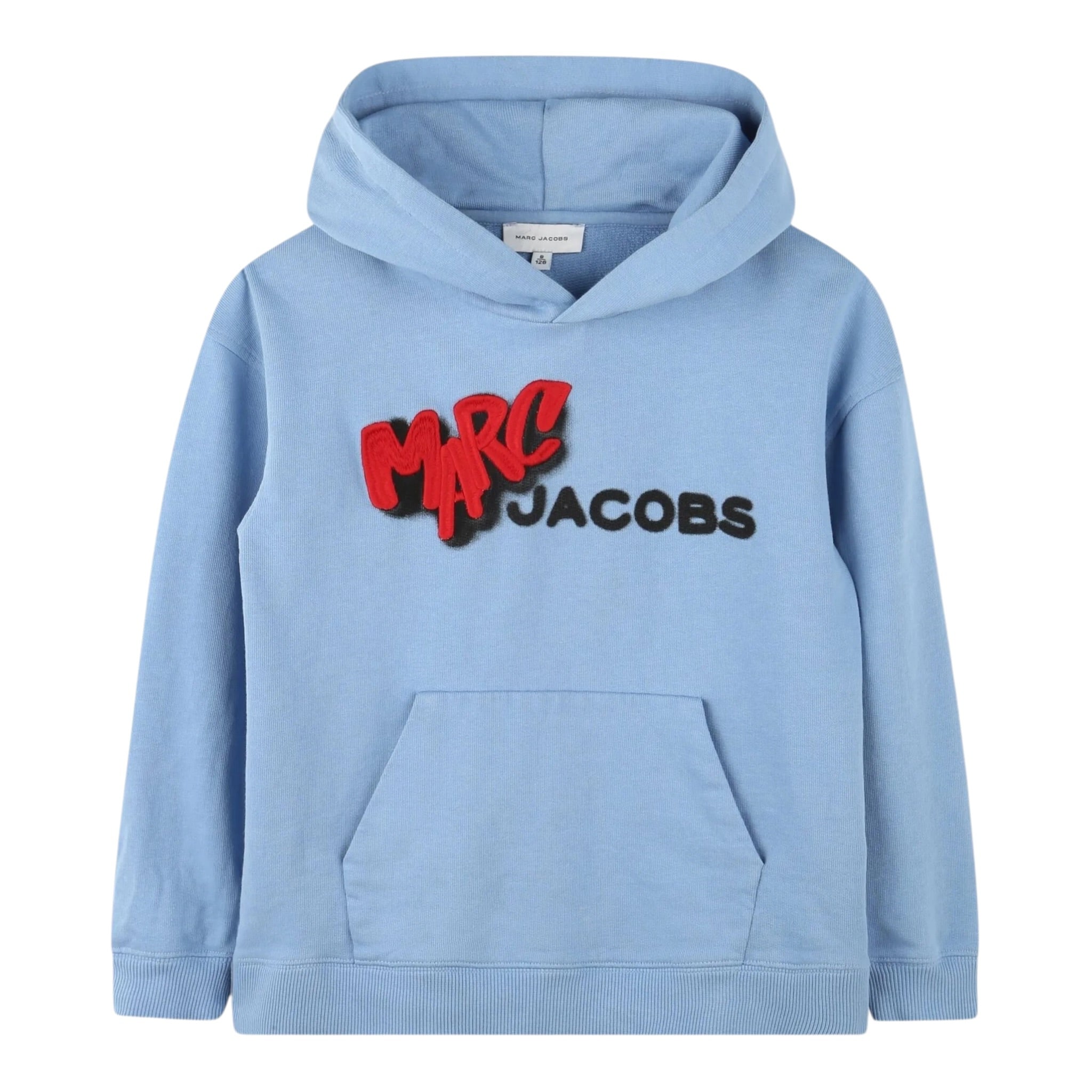 The Marc Jacobs Felpa Xhiusa con Cappuccio tinta unita con Logo Azzurro per Bambino W60631 AZZURRO THE MARC JACOBS 