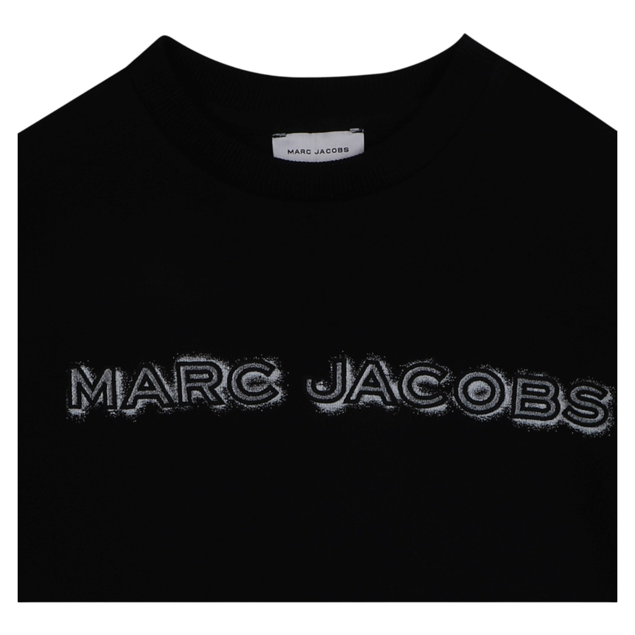 The Marc Jacobs Felpa Chiusa Girocollo tinta unita con Logo Nero per Bambino W60634 NERO THE MARC JACOBS 