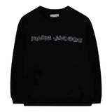 The Marc Jacobs Felpa Chiusa Girocollo tinta unita con Logo Nero per Bambino W60634 NERO THE MARC JACOBS 