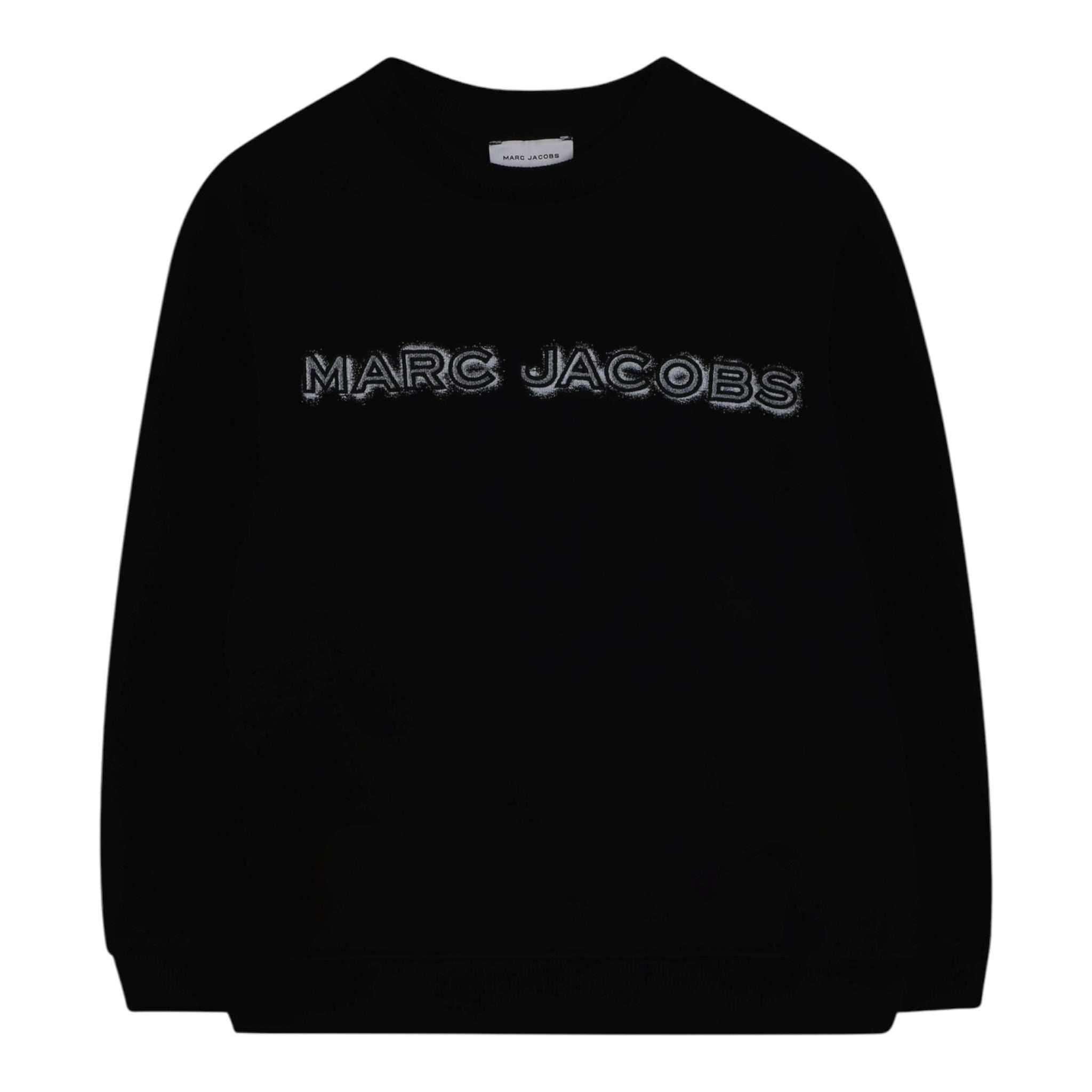 The Marc Jacobs Felpa Chiusa Girocollo tinta unita con Logo Nero per Bambino W60634 NERO THE MARC JACOBS 