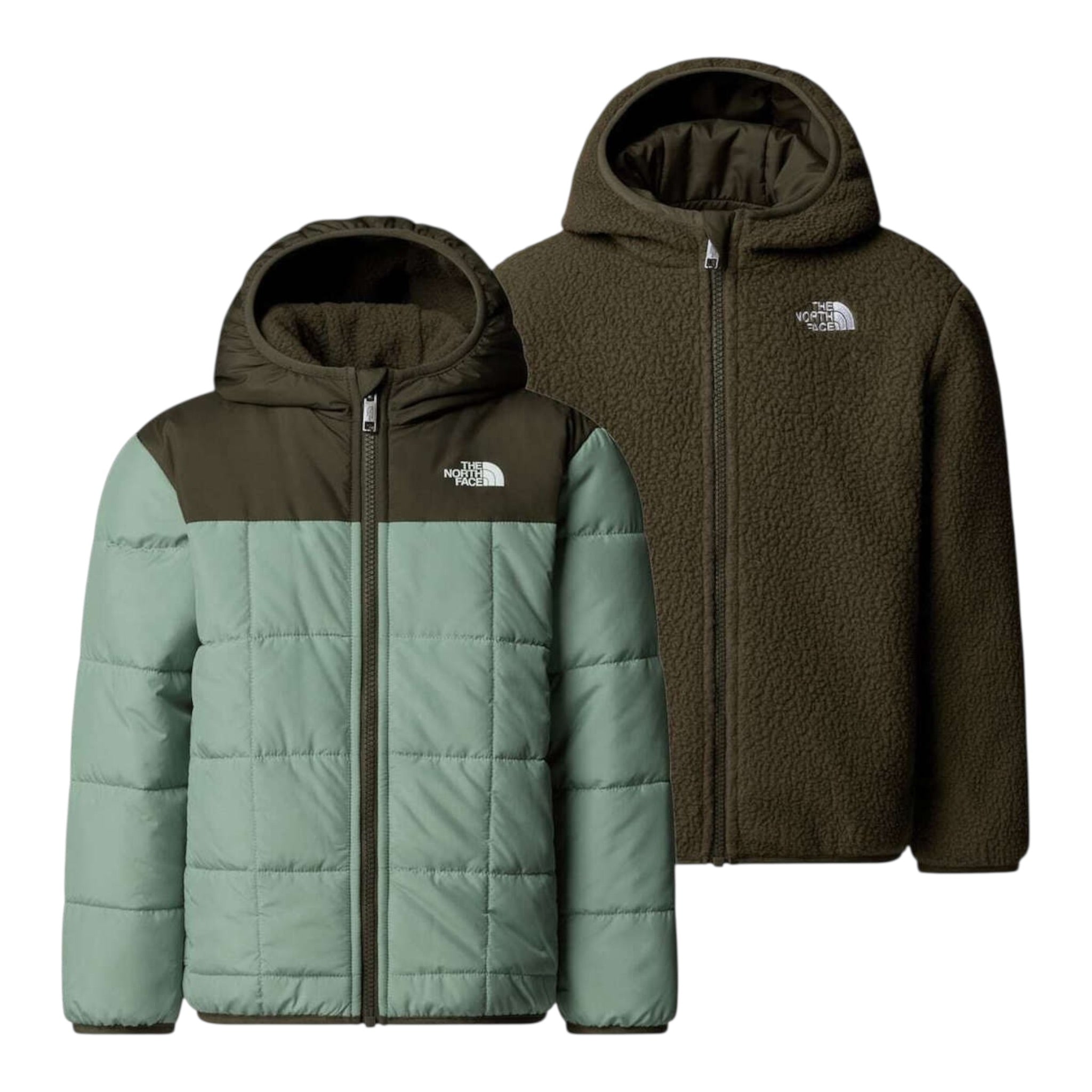 The North Face Giubbino Reversibile Tinta Jnita Verde per Bambino NF0A88VHDI2X VERDE THE NORTH FACE 