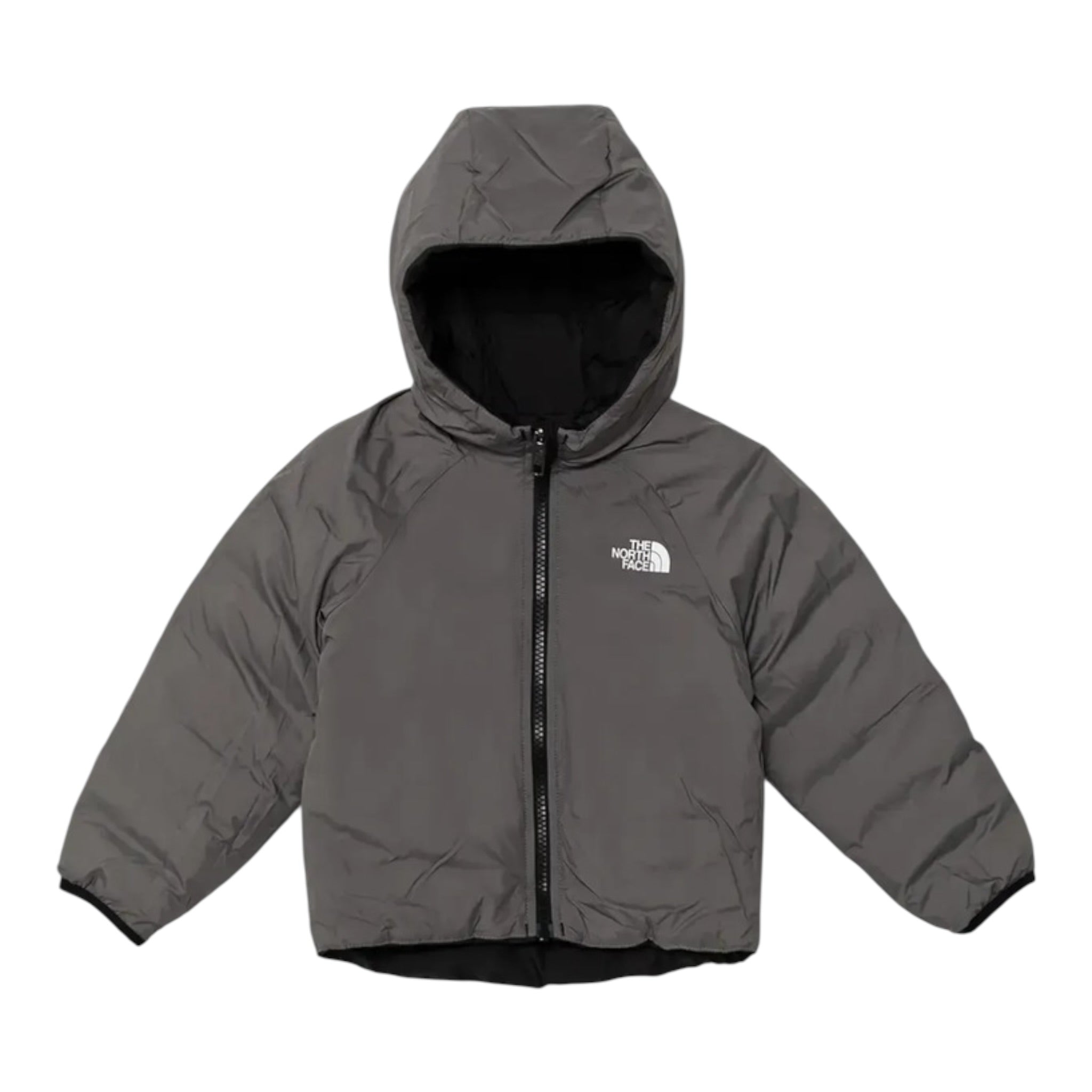 The North Face Giubbino tinta unita con Cappuccio Reversibile Nero/Grigio per Neonato NF0A88W3W00X NERO/GRIGIO THE NORTH FACE 