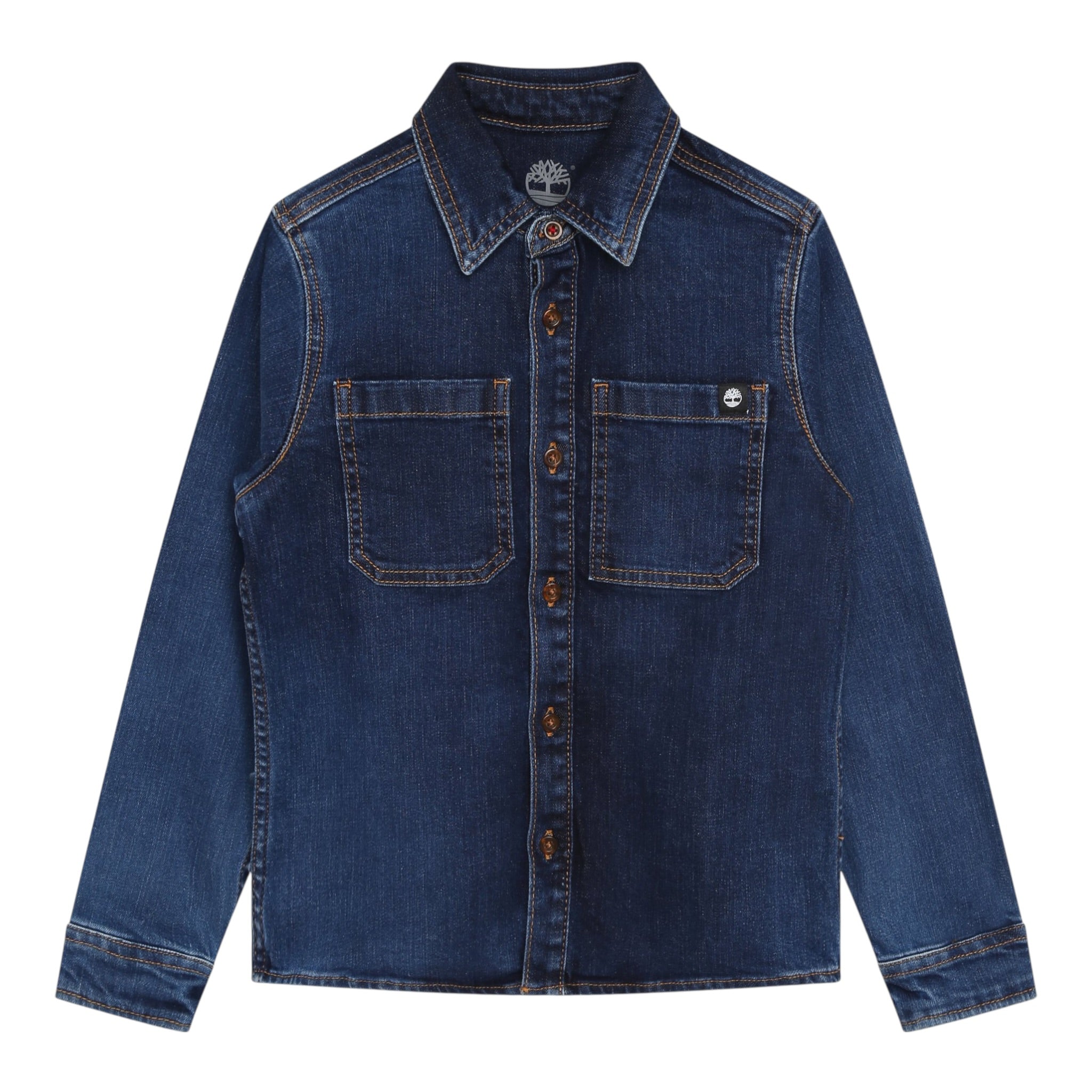 Timberland Camicia In Denim tinta unita Blu per Bambino T25U46 BLU TIMBERLAND 