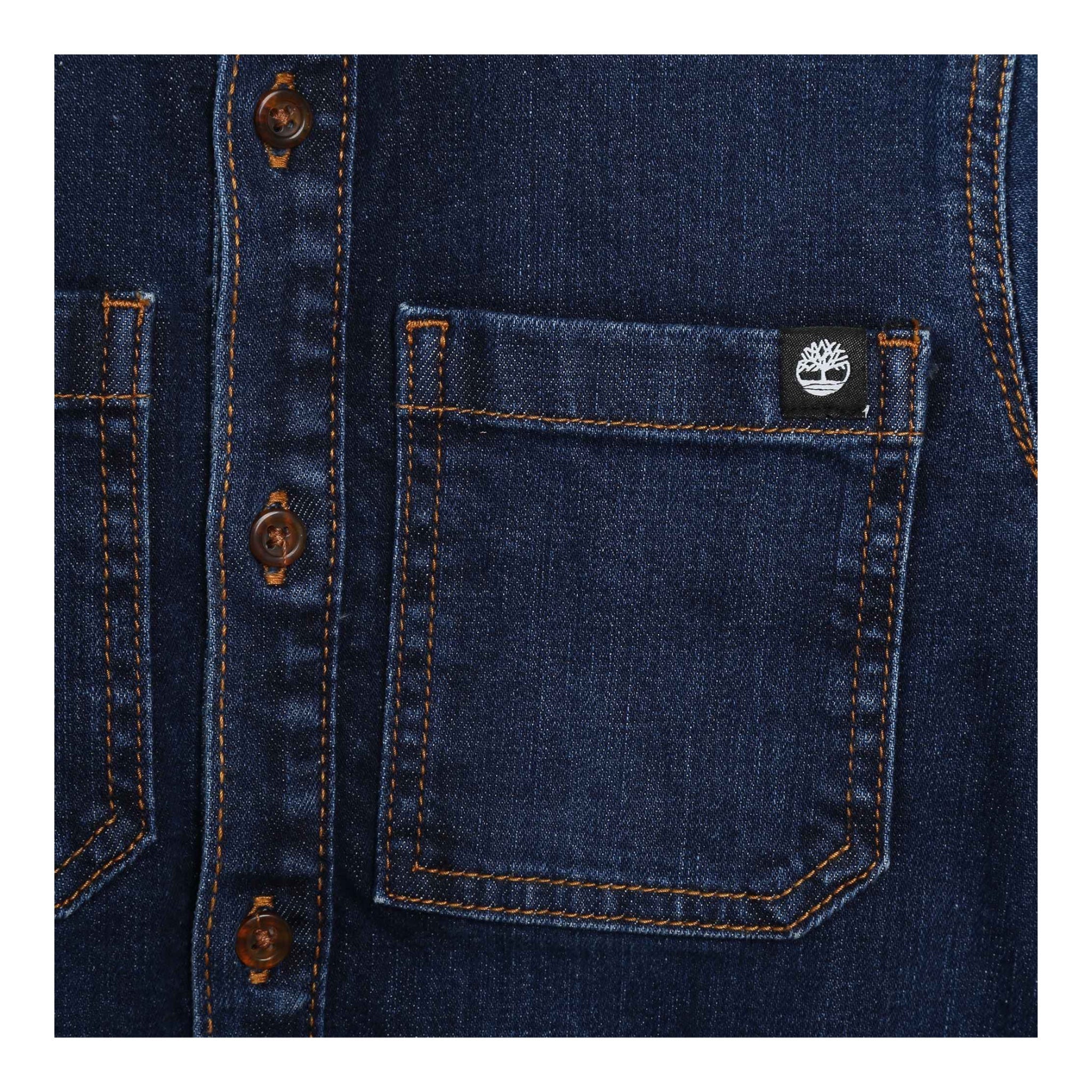 Timberland Camicia In Denim tinta unita Blu per Bambino T25U46 BLU TIMBERLAND 