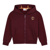 Timberland Felpa tinta unita con Cappuccio E Zip Bordeaux per Bambino T60326 BORDEAUX TIMBERLAND 