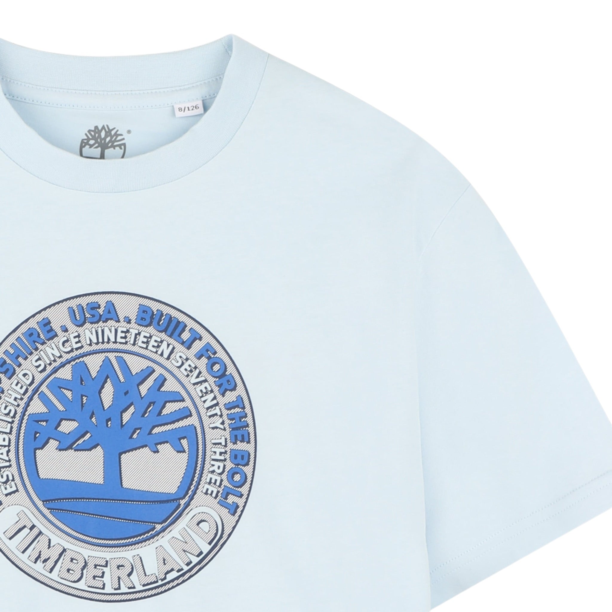 Timberland T-Shirt tinta unita con Stampa Azzurro per Bambino T60438 AZZURRO TIMBERLAND 
