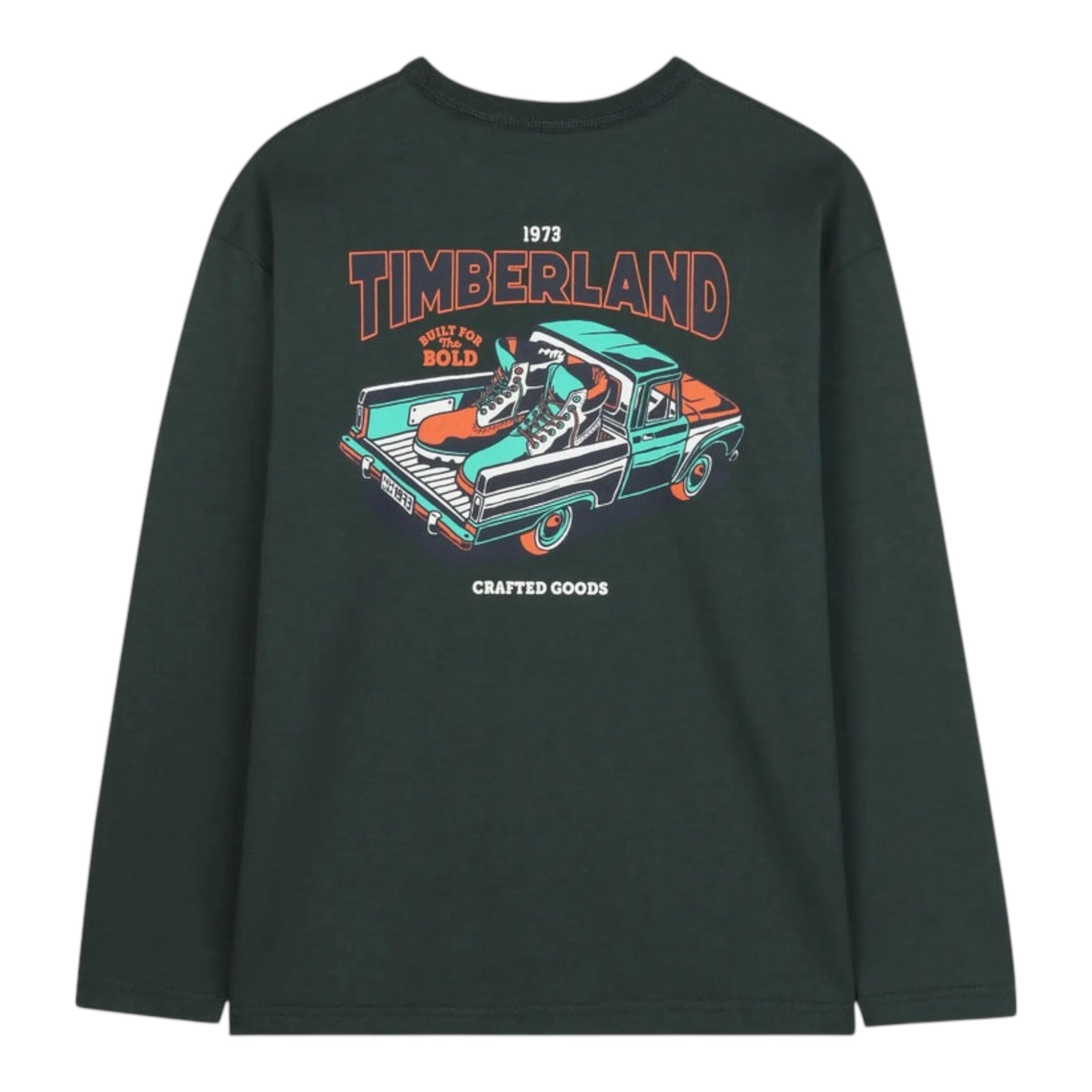 Timberland Shirt tinta unita con Stampa Verde per Bambino T60540 VERDE TIMBERLAND 