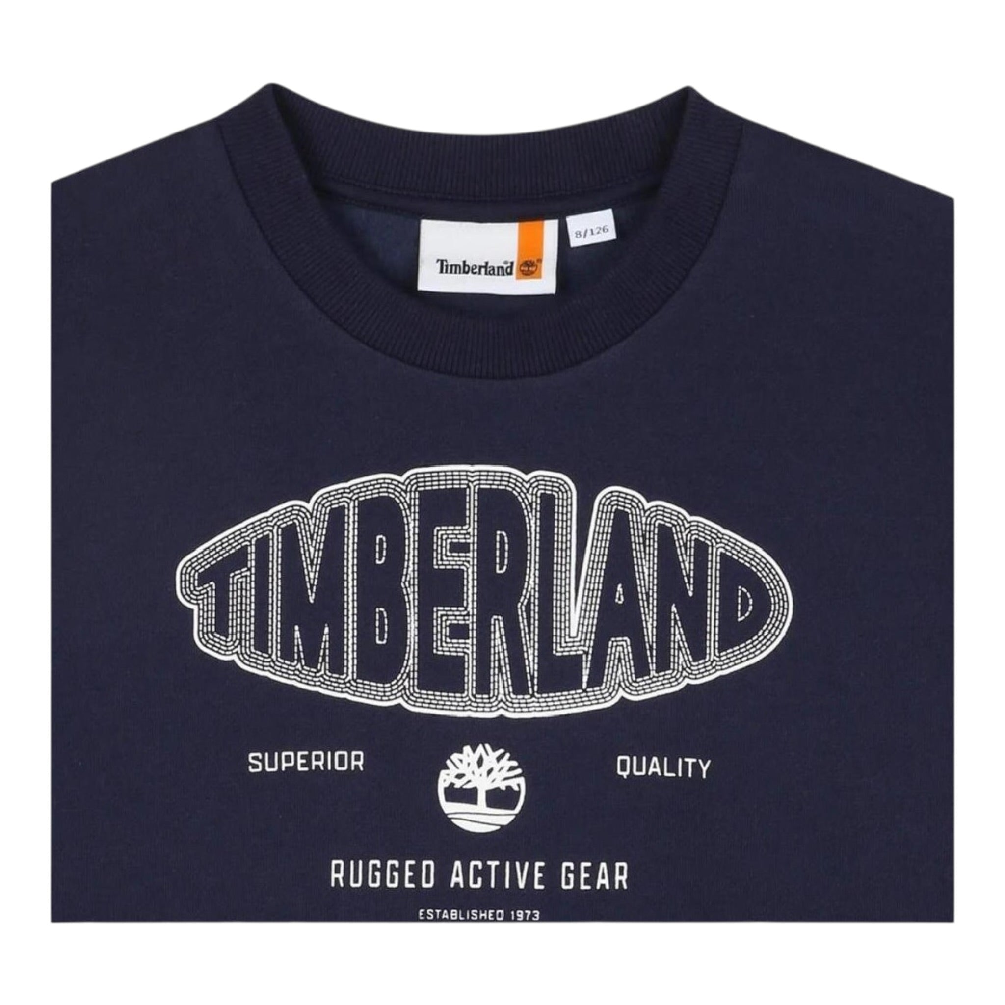 Timberland Felpa tinta unita con Girocollo Blu per Bambino T60544 BLU TIMBERLAND 