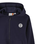 Timberland Felpa tinta unita con Zip E Cappuccio Blu per Bambino T60560X BLU TIMBERLAND 