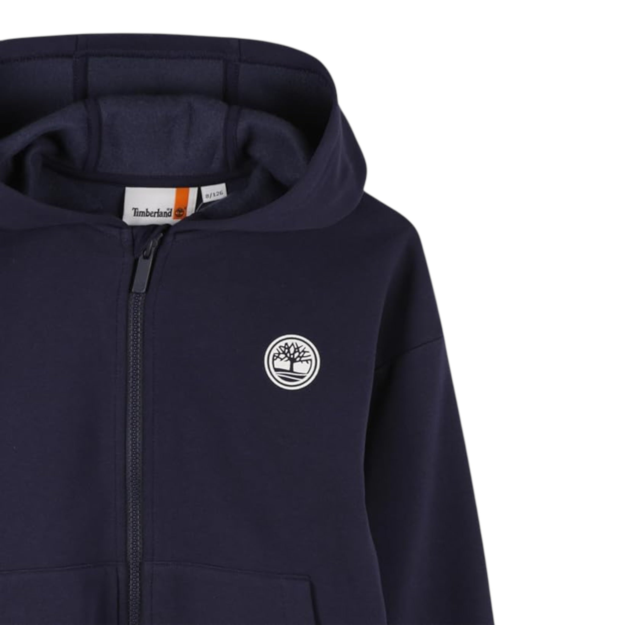 Timberland Felpa tinta unita con Zip E Cappuccio Blu per Bambino T60560X BLU TIMBERLAND 