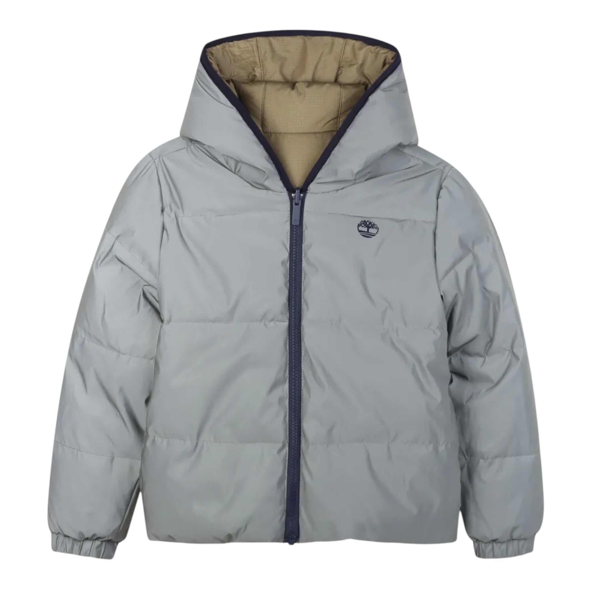 Timberland Giubbino Reversibile con Zip E Cappuccio Catalinfrangente Grigio per Bambino T60573 GRIGIO TIMBERLAND 