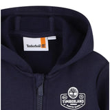 Timberland Felpa tinta unita con Zip E Cappuccio Blu per Neonato T60596 BLU TIMBERLAND 