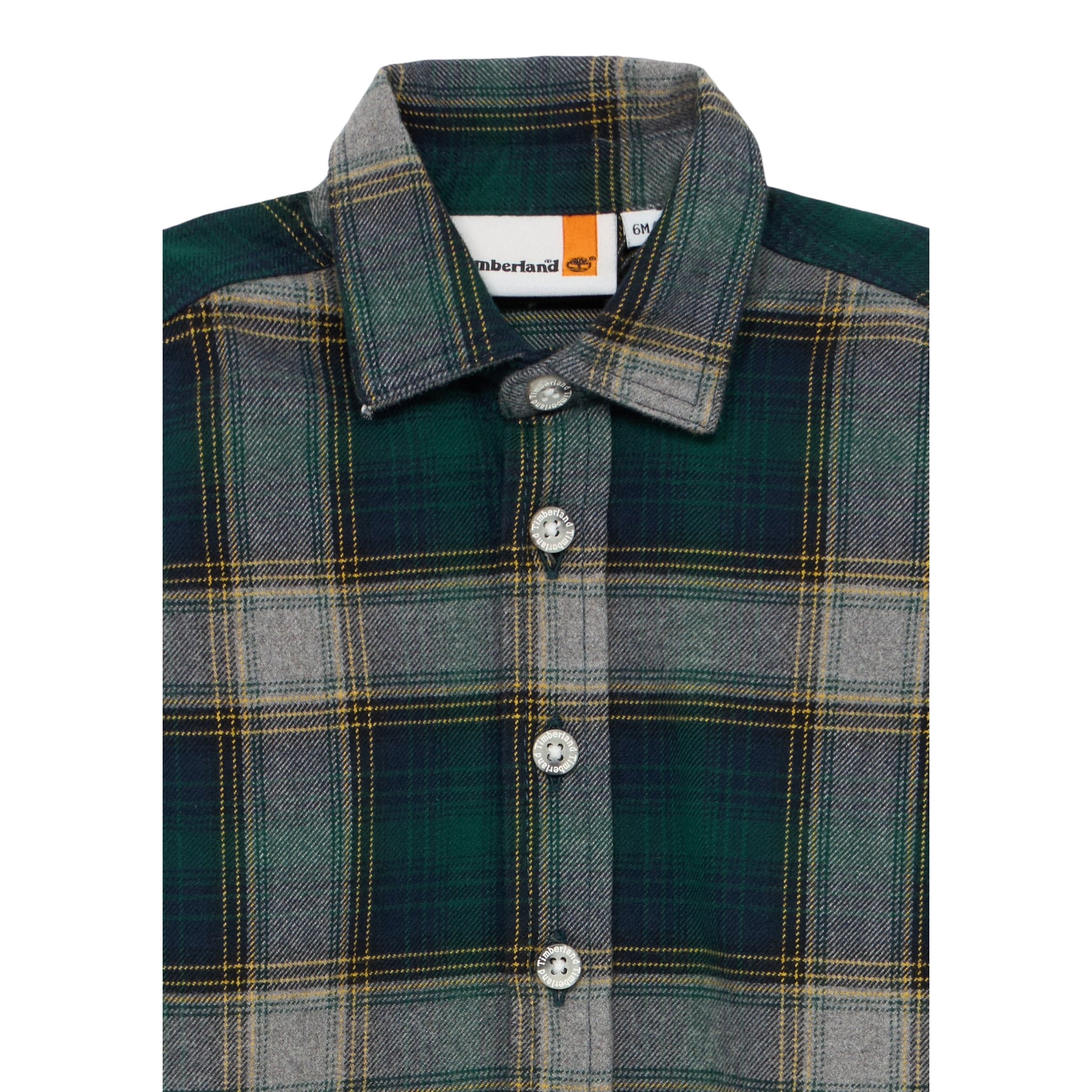Timberland Camicia tinta unita con Fantasia A Quadri Verde per Bambino T60600J VERDE TIMBERLAND 