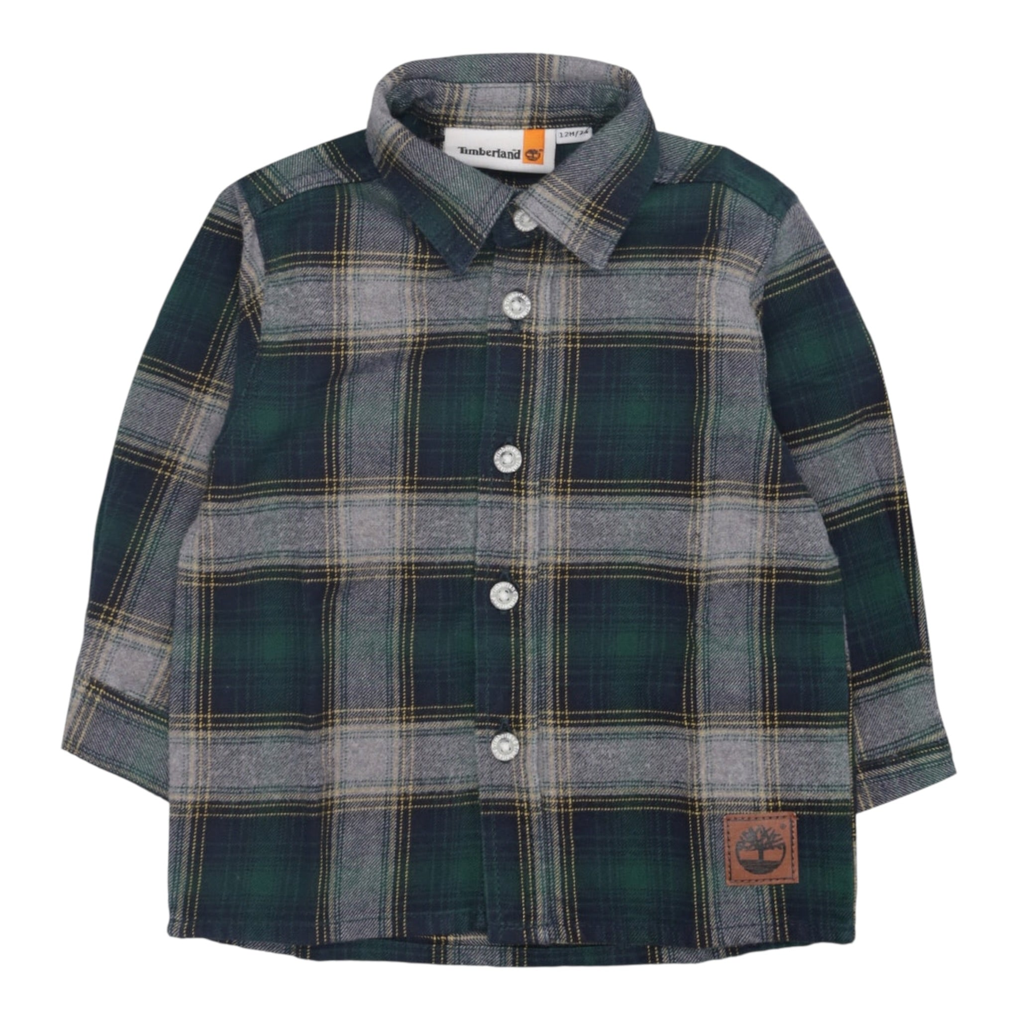 Timberland Camicia tinta unita con Fantasia A Quadri Verde per Neonato T60600XX VERDE TIMBERLAND 