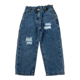 To Be Too Jeans tinta unita con Elastico In Vita E Cintura Blu per Bambina TBT1838 BLU TO be too 