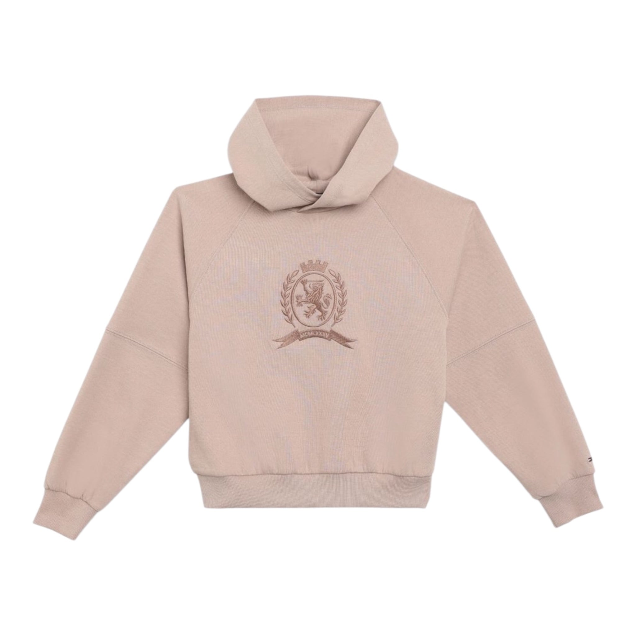Tommy Hilfiger Felpa Chiusa con Cappuccio tinta unita Beige per Bambina 08780B BEIGE TOMMY HILFIGER 