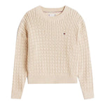 Tommy Hilfiger Maglia Girocollo con Logo Beige per Bambina 8848 BEIGE TOMMY HILFIGER 