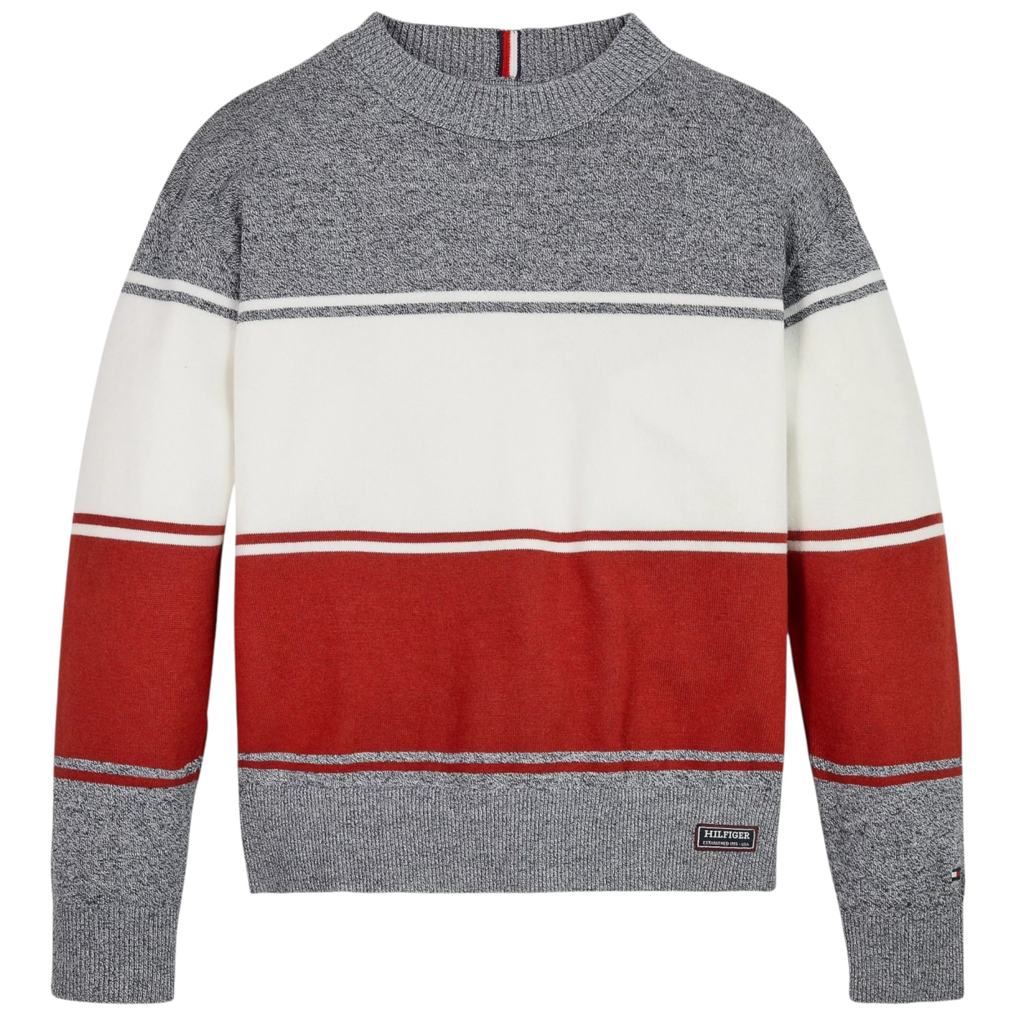 Tommy Hilfiger Maglia Girocollo Tricolore Multicolor per Bambino IK0IK0501246147 MULTICOLOR TOMMY HILFIGER 