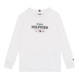 Tommy Hilfiger Shirt Girocollo tinta unita con Logo Bianco per Neonato JB0KB08672 BIANCO TOMMY HILFIGER 