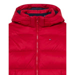 Tommy Hilfiger Giubbino tinta unita con Cappuccio Rosso per Bambino KB0KB01009 ROSSO TOMMY HILFIGER 