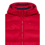 Tommy Hilfiger Giubbino tinta unita con Cappuccio Rosso per Bambino KB0KB01009 ROSSO TOMMY HILFIGER 