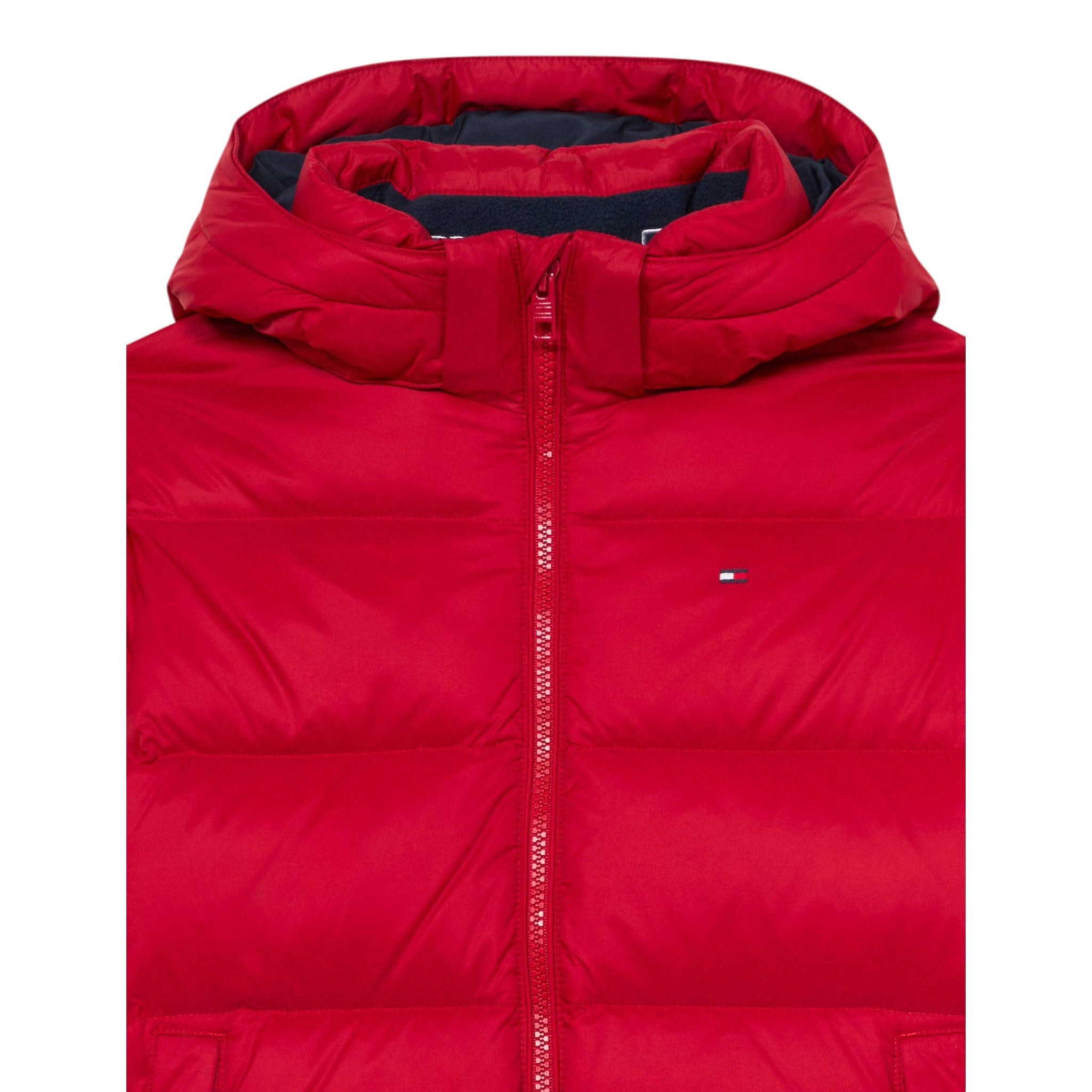 Tommy Hilfiger Giubbino tinta unita con Cappuccio Rosso per Bambino KB0KB01009 ROSSO TOMMY HILFIGER 