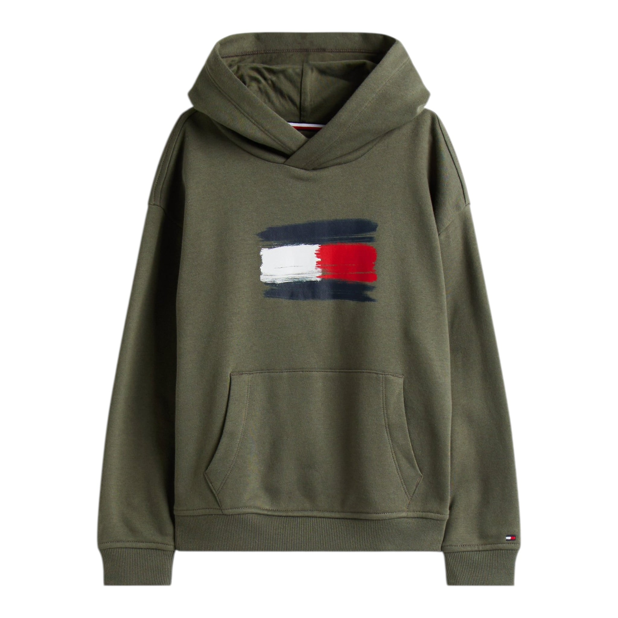 Tommy Hilfiger Felpa Chiusa con Cappuccio tinta unita Verde per Bambino KB0KB010112 VERDE TOMMY HILFIGER 