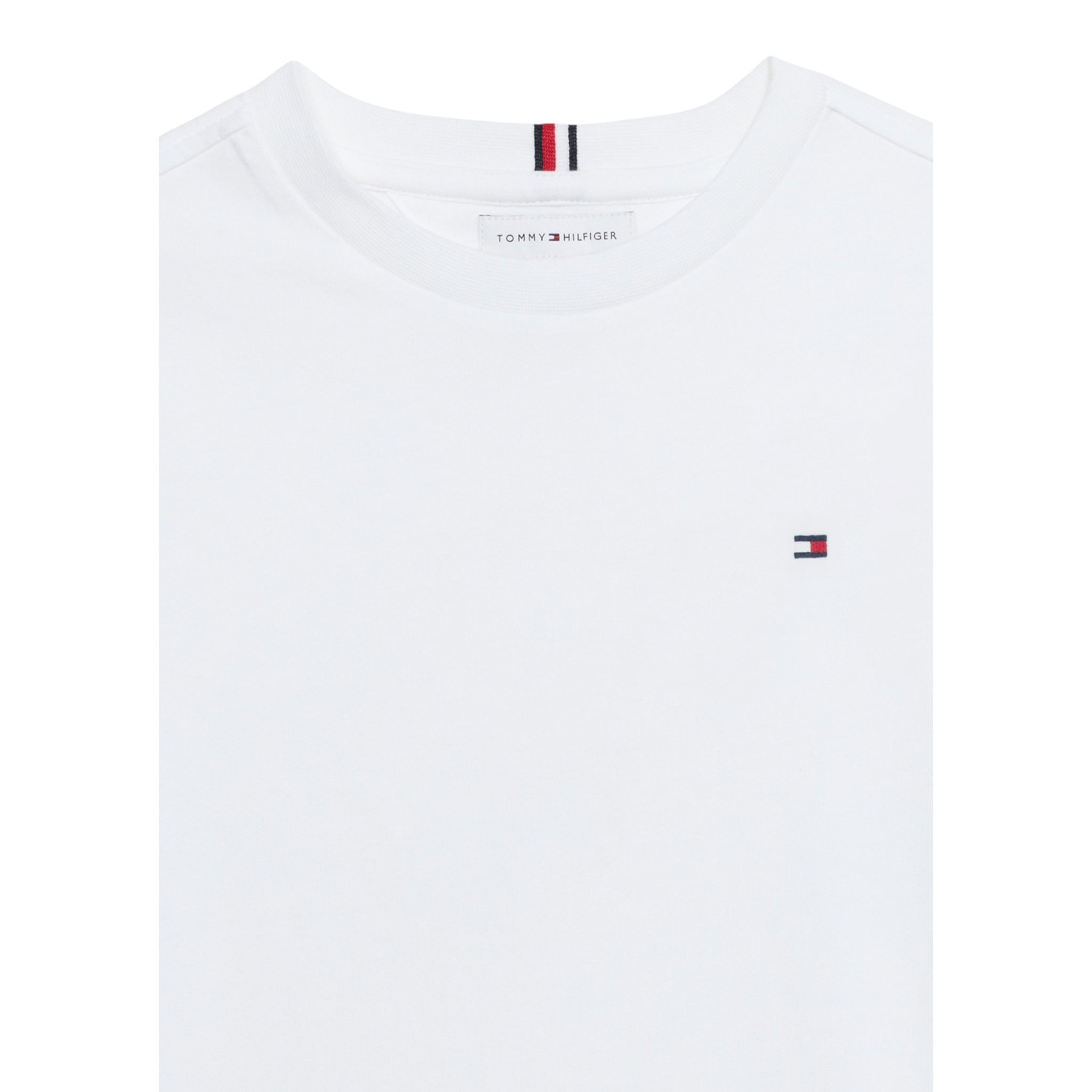 Tommy Hilfiger T-Shirt Girocollo tinta unita Bianco per Bambino KB0KB06879 BIANCO TOMMY HILFIGER 