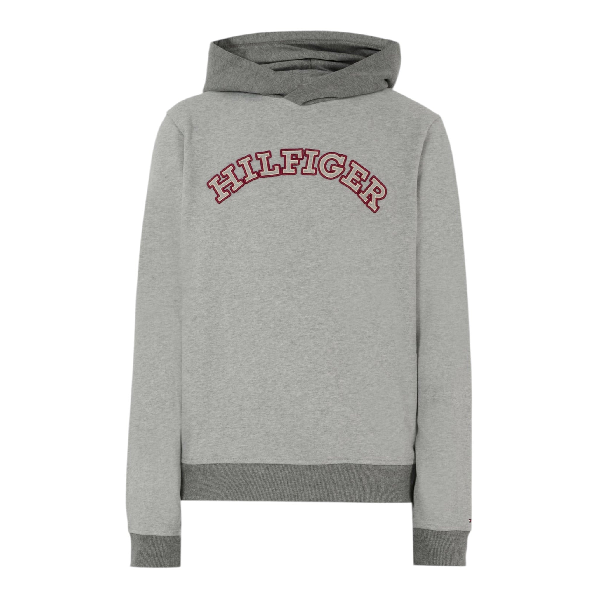 Tommy Hilfiger Felpa Chiusa con Cappuccio tinta unita Grigio per Bambino KB0KB09190 GRIGIO TOMMY HILFIGER 