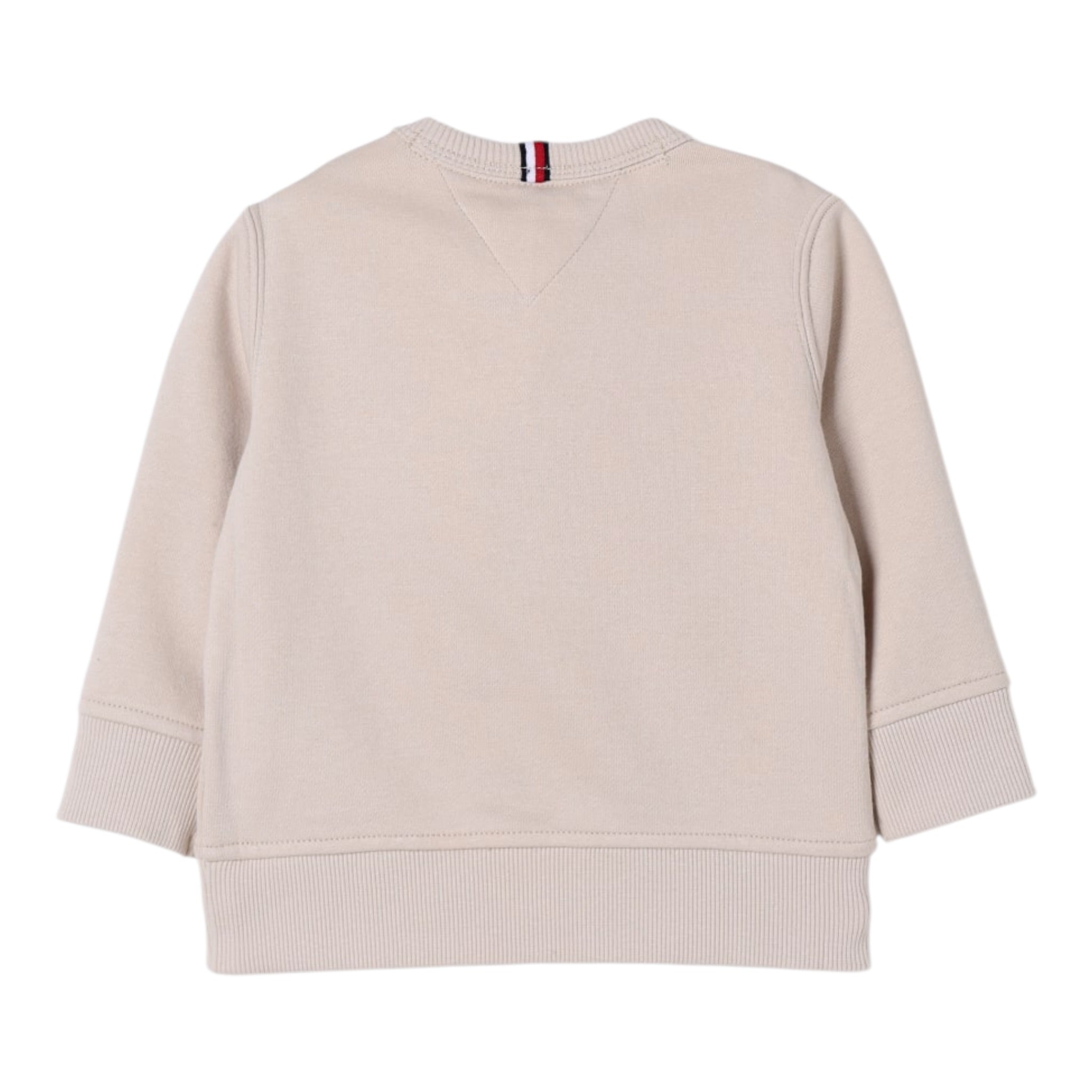 Tommy Hilfiger Felpa tinta unita Girocollo con Stampa Beige per Bambino KB0KB09315 BEIGE TOMMY HILFIGER 