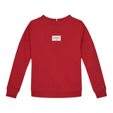 Tommy Hilfiger Felpa tinta unita Girocollo con Stampa Rosso per Bambino KB0KB09315 ROSSO TOMMY HILFIGER 