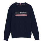 Tommy Hilfiger Maglia tinta unita con Stampa Blu per Bambino KB0KB09344 BLU TOMMY HILFIGER 