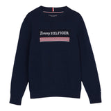 Tommy Hilfiger Maglia tinta unita con Stampa Blu per Bambino KB0KB09344 BLU TOMMY HILFIGER 