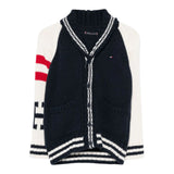 Tommy Hilfiger Cardigan tinta unita con Maniche In Contrasto E Stampa Blu per Bambino KB0KB09345 BLU TOMMY HILFIGER 