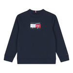 Tommy Hilfiger Felpa tinta unita Girocollo con Stampa Blu per Neonato KB0KB09741XN BLU TOMMY HILFIGER 