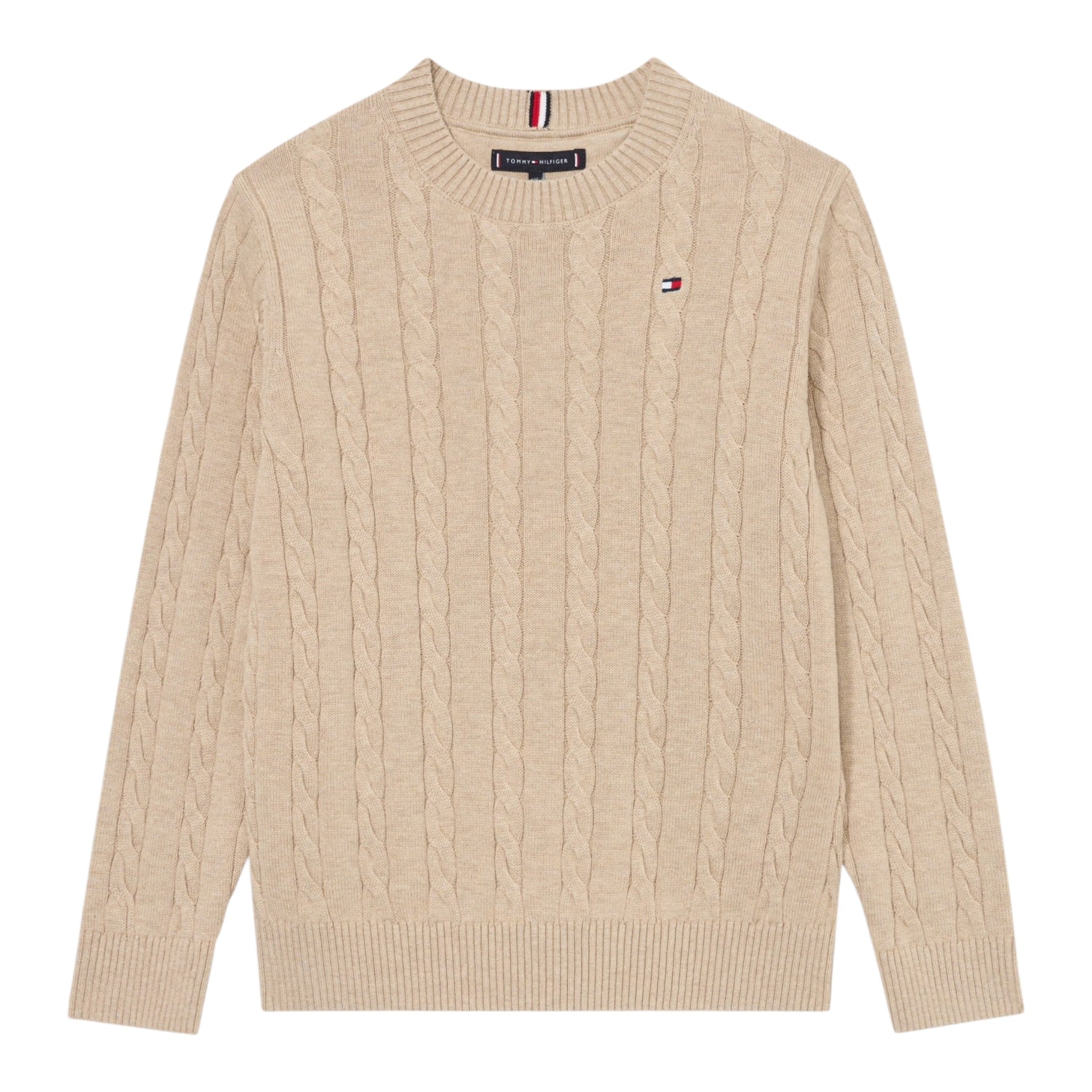 Tommy Hilfiger Maglia Girocollo tinta unita Beige per Bambino KB0KB09753 BEIGE TOMMY HILFIGER 