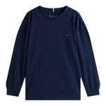 Tommy Hilfiger Shirt Girocollo tinta unita Blu per Bambino KB0KB09846 BLU TOMMY HILFIGER 