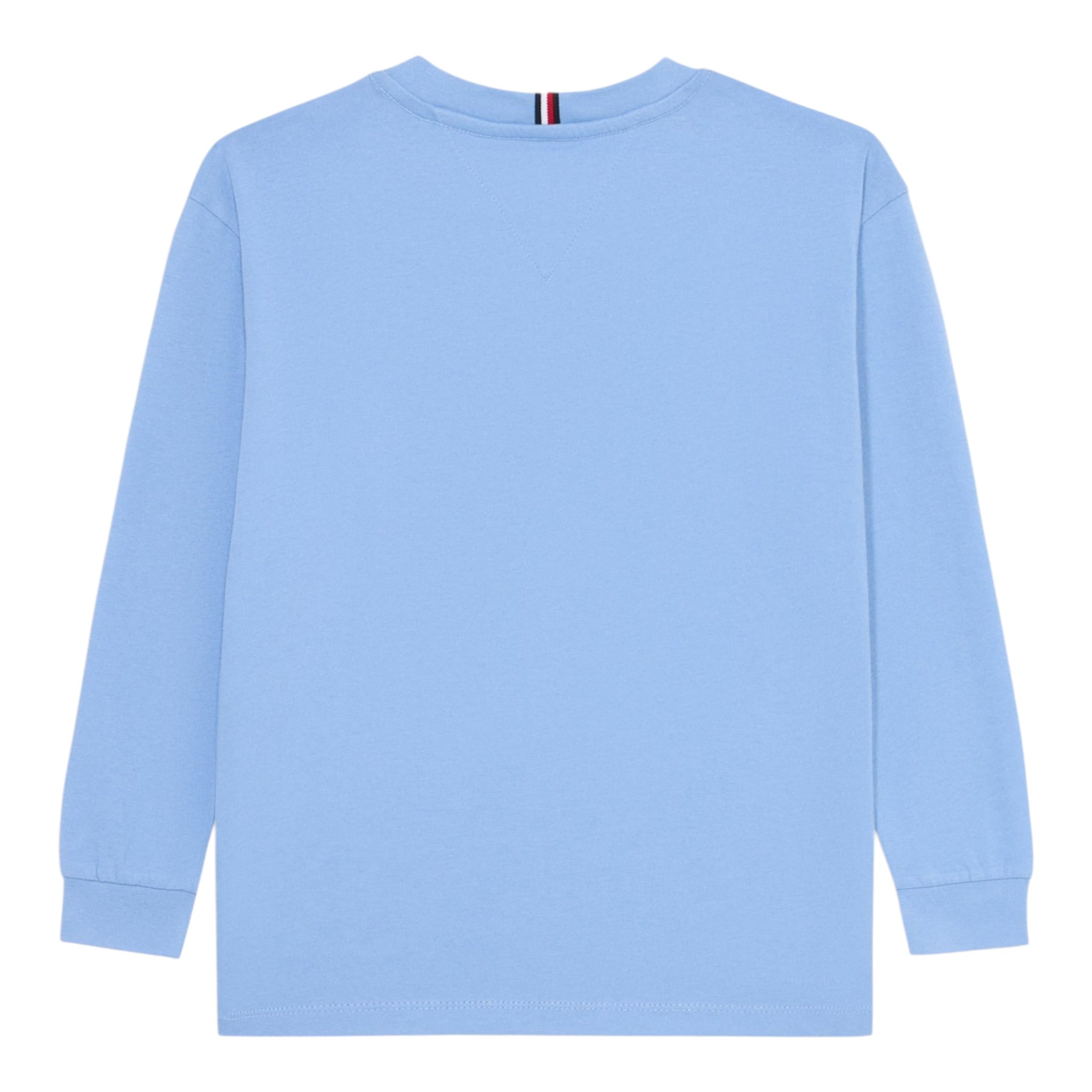 Tommy Hilfiger Shirt Girocollo tinta unita Azzurro per Bambino KB0KB09846X AZZURRO TOMMY HILFIGER 