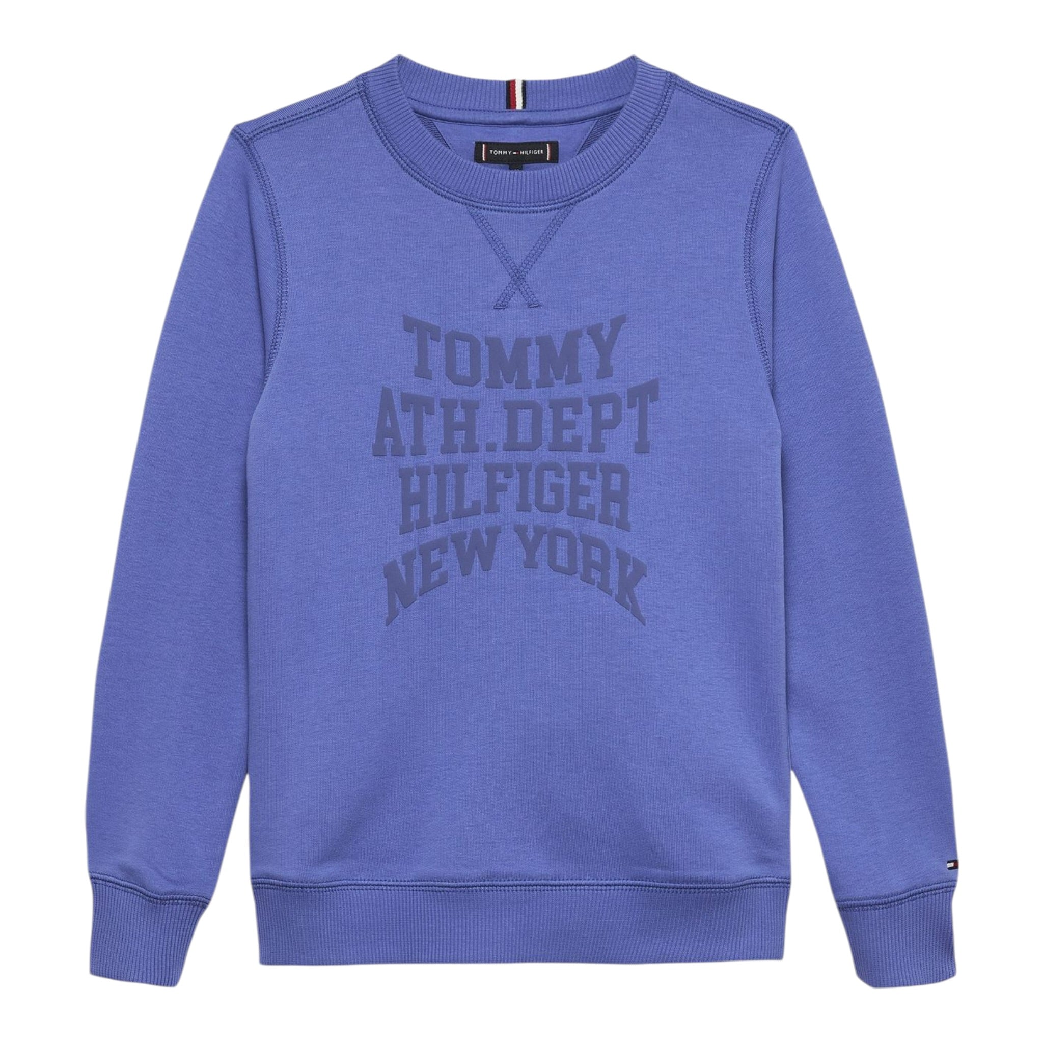 Tommy Hilfiger Felpa Chiusa Girocollo tinta unita Celeste per Bambino KB0KB09893 CELESTE TOMMY HILFIGER 