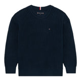 Tommy Hilfiger Maglia Girocollo tinta unita Blu per Bambino KB0KB09908 BLU TOMMY HILFIGER 