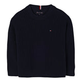 Tommy Hilfiger Maglia Girocollo tinta unita Blu per Bambino KB0KB09908X BLU TOMMY HILFIGER 